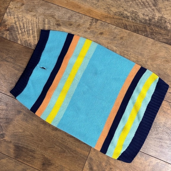 INT’L PET SUPPLY Aqua Striped Dog Sweater, Size XL - Picture 2 of 5